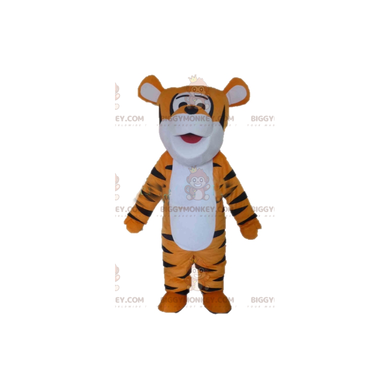 Tiger BIGGYMONKEY™ Maskottchen-Kostüm in Orange, Weiß und