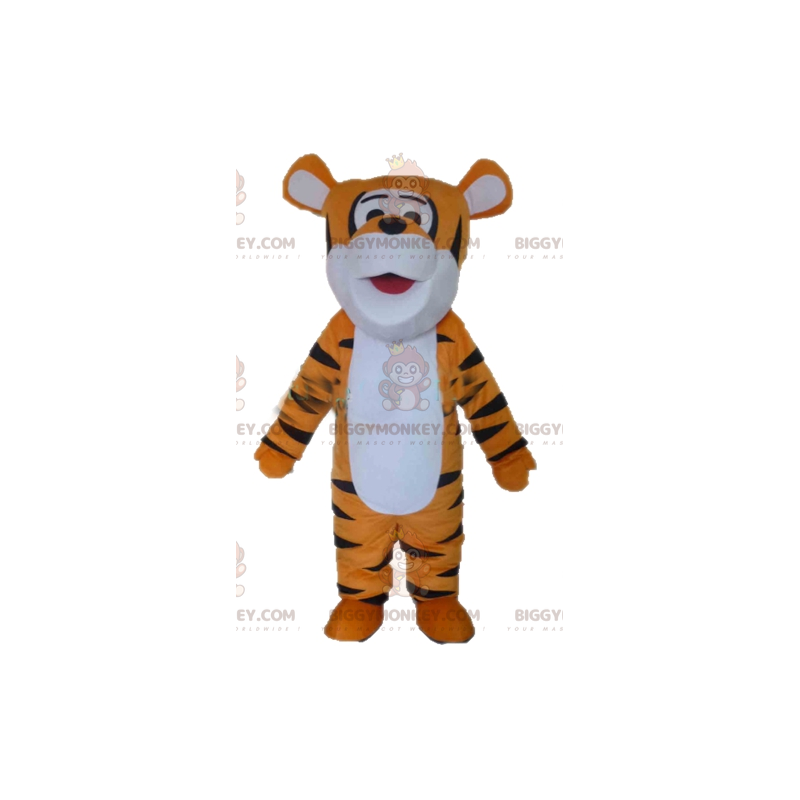 Traje de mascote Tigre Laranja Branco e Preto BIGGYMONKEY™ –