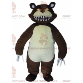 Costume da mascotte da feroce orso grizzly con artigli grandi