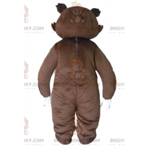 Costume da mascotte da feroce orso grizzly con artigli grandi