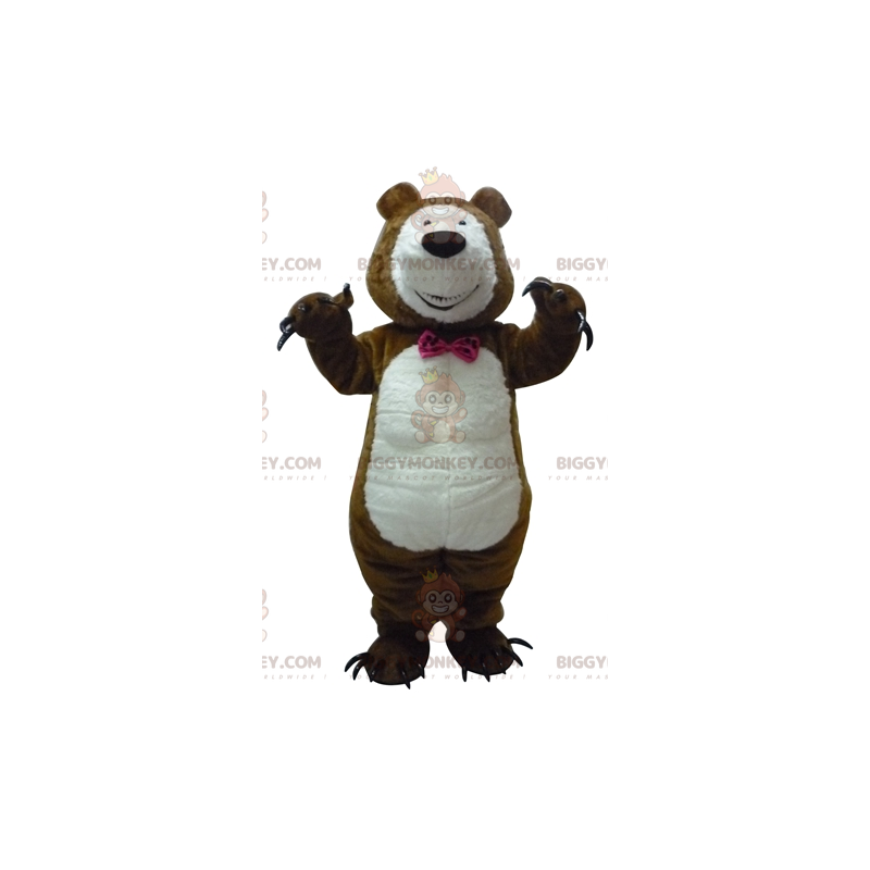 Brown and White Teddy Bear BIGGYMONKEY™ Mascot Costume with