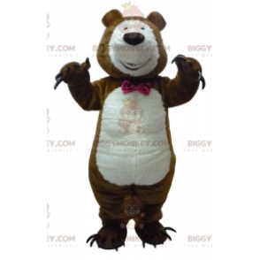 Braun-weißer Teddybär BIGGYMONKEY™ Maskottchen-Kostüm mit