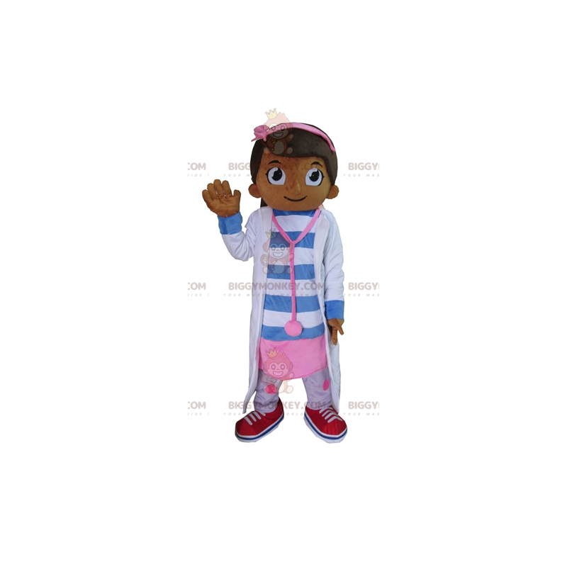 Nurse Doctor Girl BIGGYMONKEY™ maskotkostume i pink og blå -