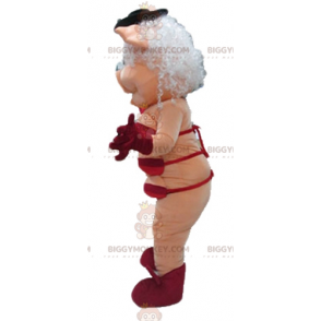 BIGGYMONKEY™ Mascot Costume Pink Slut With Red Underwear –