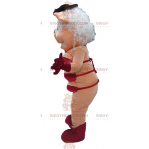 BIGGYMONKEY™ Maskottchenkostüm Rosa Schlampe mit roter