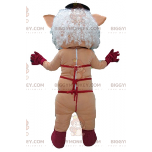 Costume de mascotte BIGGYMONKEY™ de cochonne rose avec des