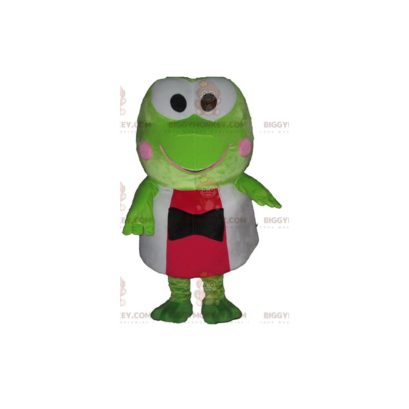 BIGGYMONKEY™ heel grappig mascottekostuum groene kikker in rood