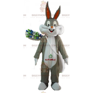 Costume de mascotte BIGGYMONKEY™ de Bugs Bunny avec une brosse