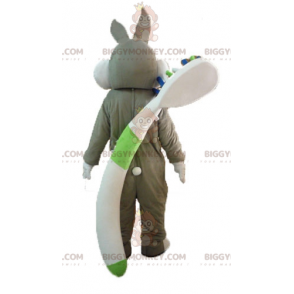 Costume da mascotte Bugs Bunny BIGGYMONKEY™ con spazzolino