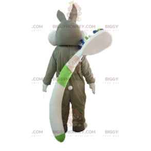 Costume de mascotte BIGGYMONKEY™ de Bugs Bunny avec une brosse