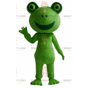 BIGGYMONKEY™ Mascottekostuum met gigantische lachende groene