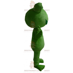 BIGGYMONKEY™ jättiläinen hymyilevä vihreä sammakon maskottiasu