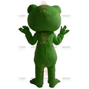 BIGGYMONKEY™ jättiläinen hymyilevä vihreä sammakon maskottiasu