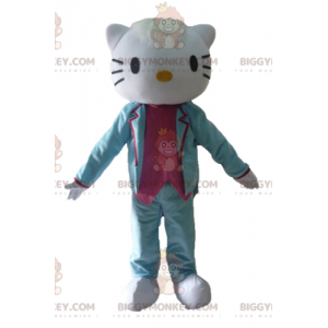 BIGGYMONKEY™ Hello Kitty maskotdräkt klädd i blå och rosa