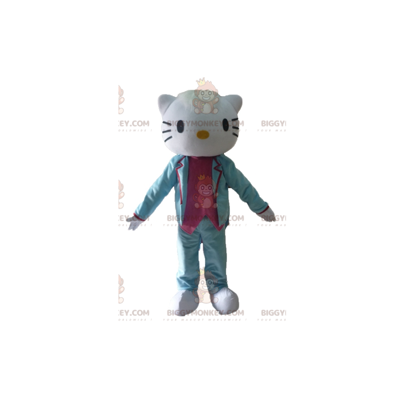 BIGGYMONKEY™ Hello Kitty-mascottekostuum gekleed in blauw en