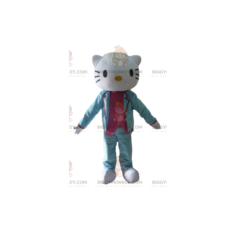 BIGGYMONKEY™ Hello-Kitty-Maskottchen-Kostüm in blauem und