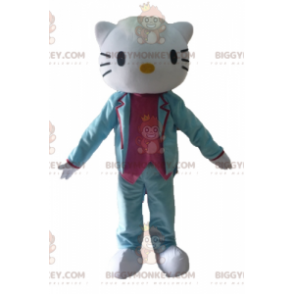 BIGGYMONKEY™ Hello Kitty-mascottekostuum gekleed in blauw en