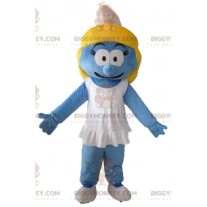 Costume de mascotte BIGGYMONKEY™ de la Schtroumpfette de la BD