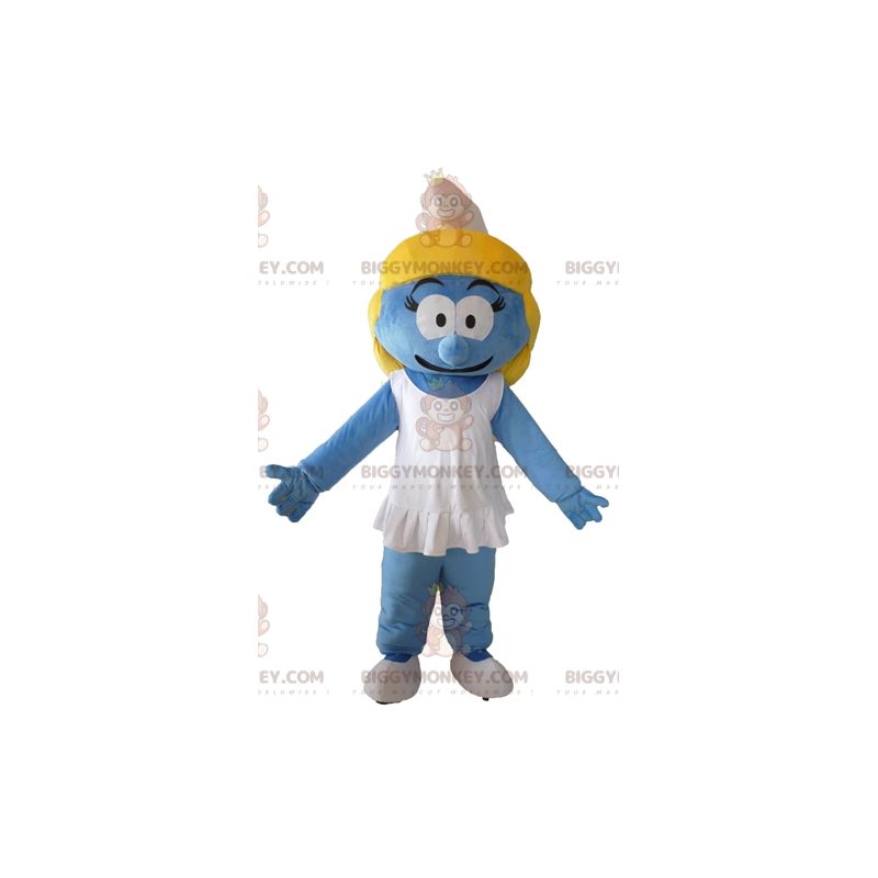 BIGGYMONKEY™ mascot costume of the Smurfette from the famous