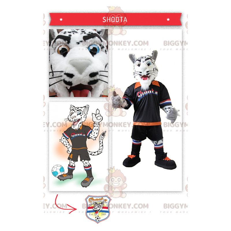 White and Black Tiger BIGGYMONKEY™ Mascot Costume with