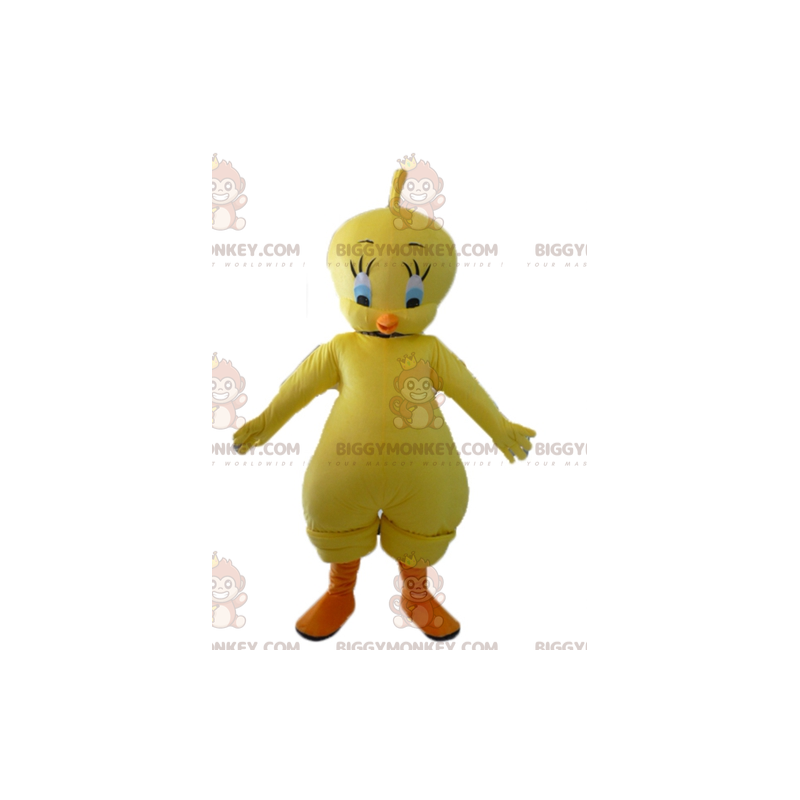 Traje de mascote BIGGYMONKEY™ famoso canário amarelo da Looney