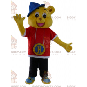 Yellow Bear BIGGYMONKEY™ Mascot Costume Dressed In Hip-Hop