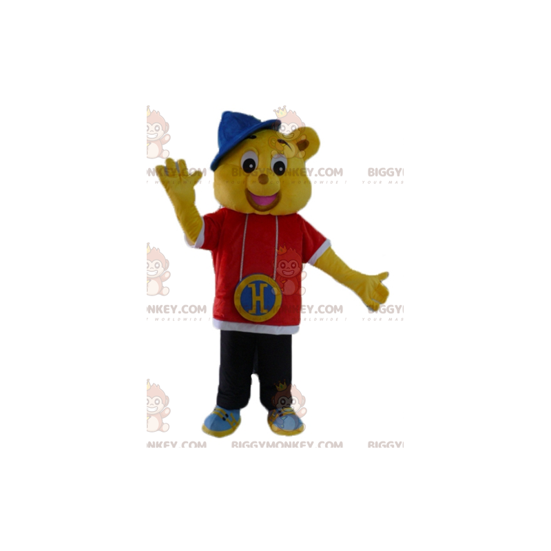 Kostým maskota žlutého medvěda BIGGYMONKEY™ v hip-hopovém
