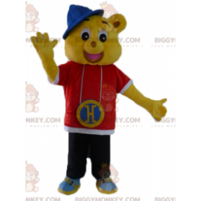 Fantasia de mascote do Urso Amarelo BIGGYMONKEY™ vestida com