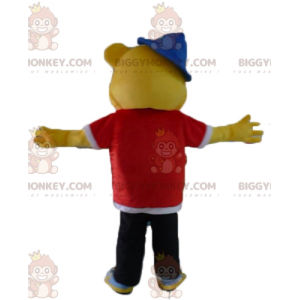 Costume da mascotte dell'orso giallo BIGGYMONKEY™ vestito con