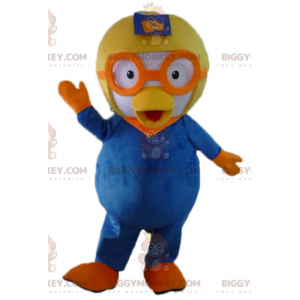 Traje de mascote de pássaro azul e branco BIGGYMONKEY™ com