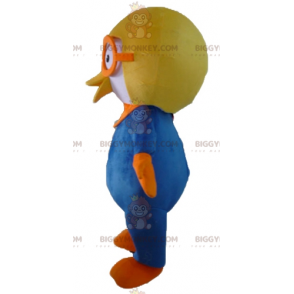 Costume de mascotte BIGGYMONKEY™ d'oiseau bleu et blanc avec un