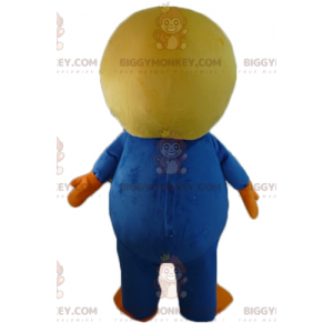 Costume de mascotte BIGGYMONKEY™ d'oiseau bleu et blanc avec un