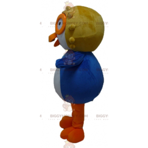 Blau-weißer Vogel BIGGYMONKEY™ Maskottchen-Kostüm mit