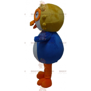 Disfraz de mascota de pájaro azul y blanco BIGGYMONKEY™ con