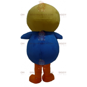 Blauw-witte BIGGYMONKEY™-mascottekostuum met vliegeniershelm -