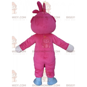 BIGGYMONKEY™ Gigantisch roze en wit teddybeer mascottekostuum -