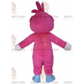 BIGGYMONKEY™ Costume da mascotte da orsacchiotto rosa e bianco