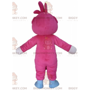 BIGGYMONKEY™ Gigantisch roze en wit teddybeer mascottekostuum -