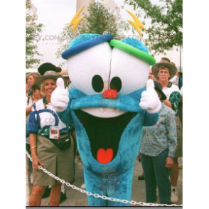 BIGGYMONKEY™ Blauwe man met grote ogen mascottekostuum -