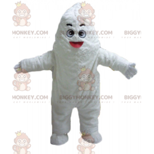 BIGGYMONKEY™ Traje de mascote de monstro branco e sorridente
