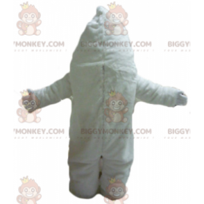 BIGGYMONKEY™ Kæmpe smilende hvid Yeti Monster maskot kostume -