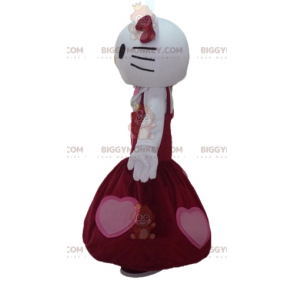 BIGGYMONKEY™ Hello Kitty mascot costume dressed in a beautiful