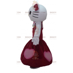 Kostým maskota BIGGYMONKEY™ Hello Kitty v krásných červených
