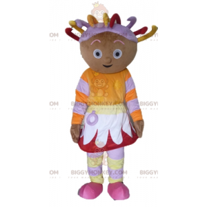 Disfraz de mascota BIGGYMONKEY™ de niña africana con atuendo