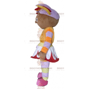 BIGGYMONKEY™ Costume da mascotte di ragazza africana in abito