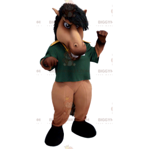 Costume de mascotte BIGGYMONKEY™ de cheval marron et noir avec