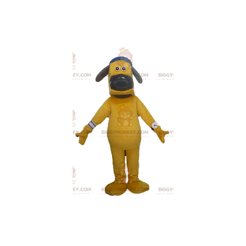 Traje de mascote Big Yellow Dog BIGGYMONKEY™ com boné –