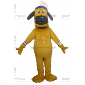 Grote gele hond BIGGYMONKEY™ mascottekostuum met pet -