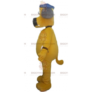 Grote gele hond BIGGYMONKEY™ mascottekostuum met pet -