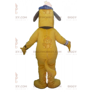 Grote gele hond BIGGYMONKEY™ mascottekostuum met pet -